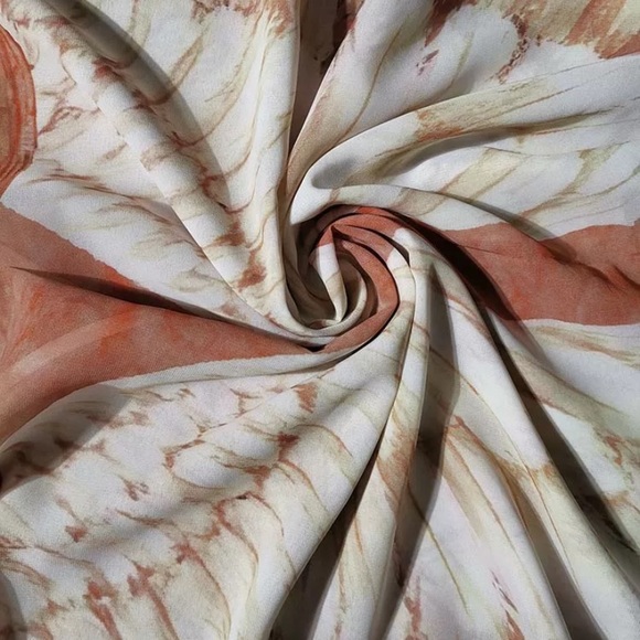 Angel Wings Feather Print Sheer Peach Kimono - Picture 5 of 5